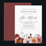 Boho Watercolor Fall Blume Bat Mitzvah Einladung<br><div class="desc">Laden Sie Familie und Freunde zu Ihrer Veranstaltung mit dieser anpassbaren Fledermaus mitzvah Einladung. Es verfügt über eine üppige Aquarellgarage und eine skurrile Schrift. Personalisieren Sie diese Wasserfarbenfledermaus mitzvah Einladung,  indem Sie Ihre Details hinzufügen. Diese florale Fledermaus Mitzvah Einladung ist perfekt für Herbstschläger Mitzvahs.</div>