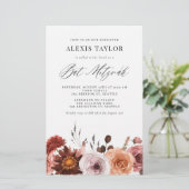 Boho Watercolor Fall Blume Bat Mitzvah Einladung (Stehend Vorderseite)