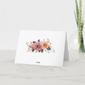 Boho Watercolor Fall Blume Hochzeit Dankeskarte (Rückseite)