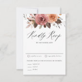 Boho Watercolor Fall Blume Hochzeit RSVP Karte (Vorderseite)