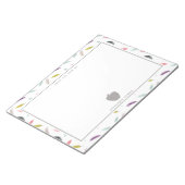 Boho Watercolor Feather Apple Teacher Notizblock (angewinkelt)