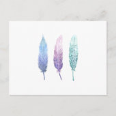 Boho Watercolor Feather Trio Postkarte (Vorderseite)