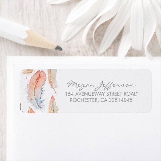 Boho Watercolor Feathers Wedding (Insitu)