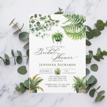 Boho Watercolor Fern Eukalyptus Brautparty