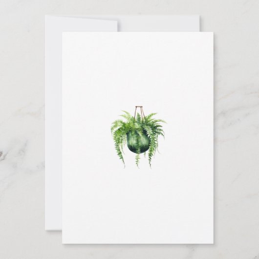 Boho Watercolor Fern Eukalyptus Engagement Einladung (Rückseite)