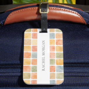 BOHO WATERCOLOR-FLIE SEN ERDFARBE Personalisiert Gepäckanhänger