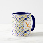Boho-Watercolor-Fliesen-Mug – Benutzerdefinierter Tasse (VorderseiteRechts)