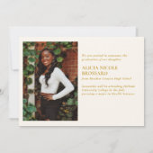 Boho Watercolor Floral 2 Foto Abschluss Ankündigung (Rückseite)