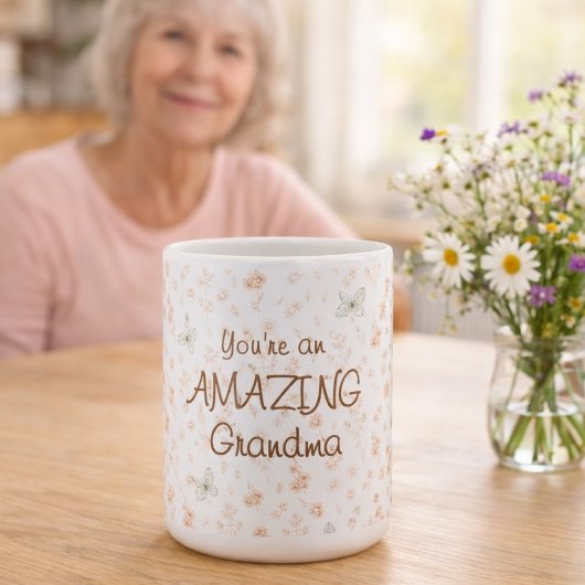 Boho Watercolor Floral Amazing Grandma Gift Kaffeetasse