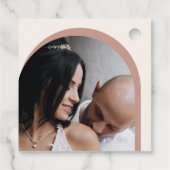 Boho Watercolor Floral Arch Foto Brautparty Geschenkanhänger (Rückseite)