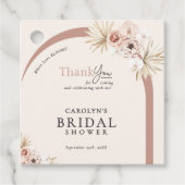 Boho Watercolor Floral Arch Foto Brautparty Geschenkanhänger (Vorderseite)