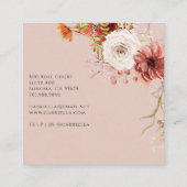 Boho Watercolor Floral Bouquet Quadratische Visitenkarte (Rückseite)