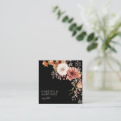 Boho Watercolor Floral Bouquet Quadratische Visitenkarte (Stehend Vorderseite)