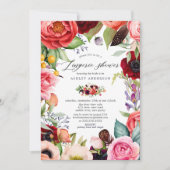 Boho Watercolor Floral Bridal Lingerie Dusche Einladung (Vorderseite)