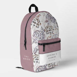 Boho Watercolor Floral Bride Backpack Bedruckter Rucksack