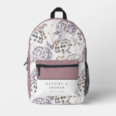 Boho Watercolor Floral Bride Backpack Bedruckter Rucksack (Vorderseite)