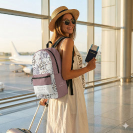 Boho Watercolor Floral Bride Backpack Bedruckter Rucksack