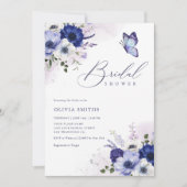 Boho Watercolor Floral Butterfly Brautparty Einladung (Vorderseite)