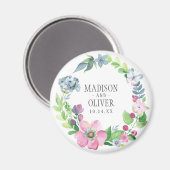 Boho Watercolor Floral & Butterfly | Hochzeit Magnet (Vorderseite/Rückseite)