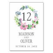 Boho Watercolor Floral & Butterfly | Hochzeit Tischnummer (Rückseite)