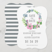 Boho Watercolor Floral & Butterfly | Save The Date (Vorne/Hinten)
