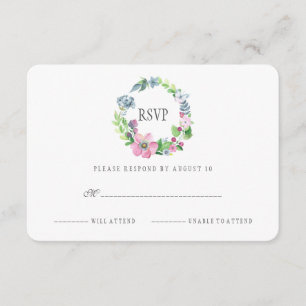 Boho Watercolor Floral & Butterfly   UAWG RSVP Karte