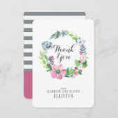 Boho Watercolor Floral & Butterfly | Vielen Dank Dankeskarte (Vorne/Hinten)