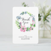 Boho Watercolor Floral & Butterfly | Vielen Dank Dankeskarte (Stehend Vorderseite)