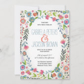 Boho Watercolor Floral | Einladungen für Hochzeite (Vorderseite)