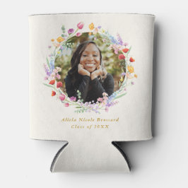 Boho Watercolor Floral Foto Abschluss Gefallen Dosenkühler