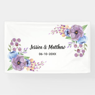 Boho Watercolor Floral Lilac & Aquamarin Personali Banner