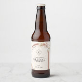 Boho Watercolor Floral Modern Arch Brautparty Bierflaschenetikett (Vorderseite)