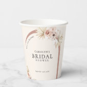Boho Watercolor Floral Modern Arch Brautparty Pappbecher (Rückseite)
