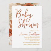 Boho Watercolor Floral Pampas Grass Baby Dusche Einladung (Vorne/Hinten)