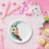 Boho Watercolor Floral Pappteller (Party)