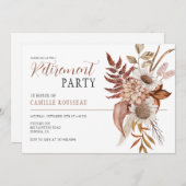 Boho Watercolor Floral Retirement Party Einladung (Vorne/Hinten)