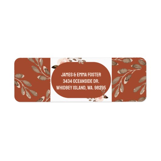 Boho Watercolor Floral Rücksendeadressen-Aufkleber (Vorne)