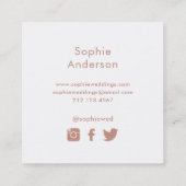 Boho Watercolor Floral | Social Media Icons Quadratische Visitenkarte (Rückseite)