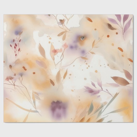 Boho Watercolor Floral Spring Garden Geschenkpapier (Flach)