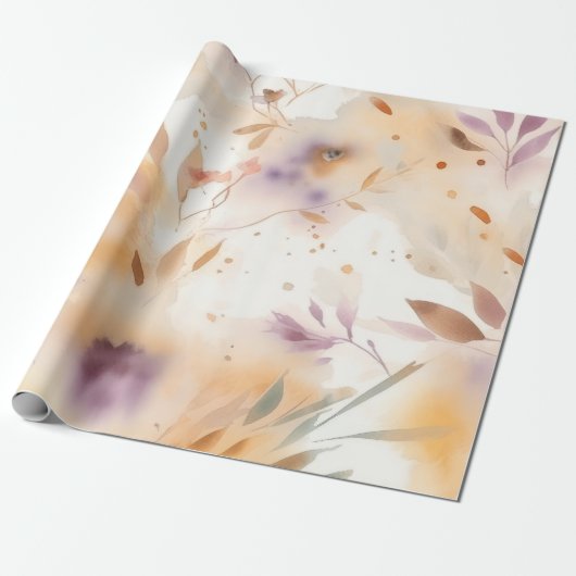 Boho Watercolor Floral Spring Garden Geschenkpapier (Ungerollt)