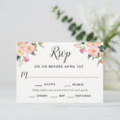 Boho Watercolor Floral UAWG Entree Selection RSVP Karte (Stehend Vorderseite)