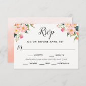 Boho Watercolor Floral UAWG Entree Selection RSVP Karte (Vorne/Hinten)