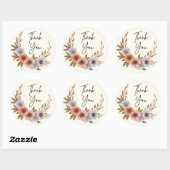 Boho Watercolor Floral Vielen Dank Sticker - Elega (Blatt)
