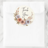 Boho Watercolor Floral Vielen Dank Sticker - Elega (Tasche)