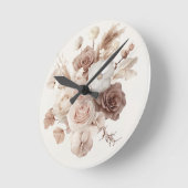 Boho Watercolor Floral Watch - Elegant & zeitlos Runde Wanduhr (Winkel)