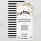 Boho Watercolor Floral Wedding Dinner Menus Menükarte (Vorne/Hinten)