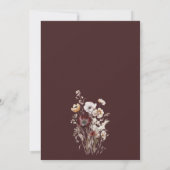 Boho Watercolor Floral Wedding Einladung (Rückseite)
