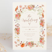 Boho Watercolor Floral Wedding Einladung