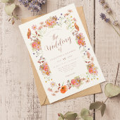 Boho Watercolor Floral Wedding Einladung