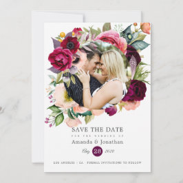 Boho Watercolor Floral Wedding Foto Save The Date